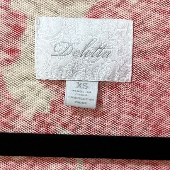ANTHROPOLOGIE DELETTA Sleeveless Floral Top Red Cream Women’s Size XS - Picture 4 of 5